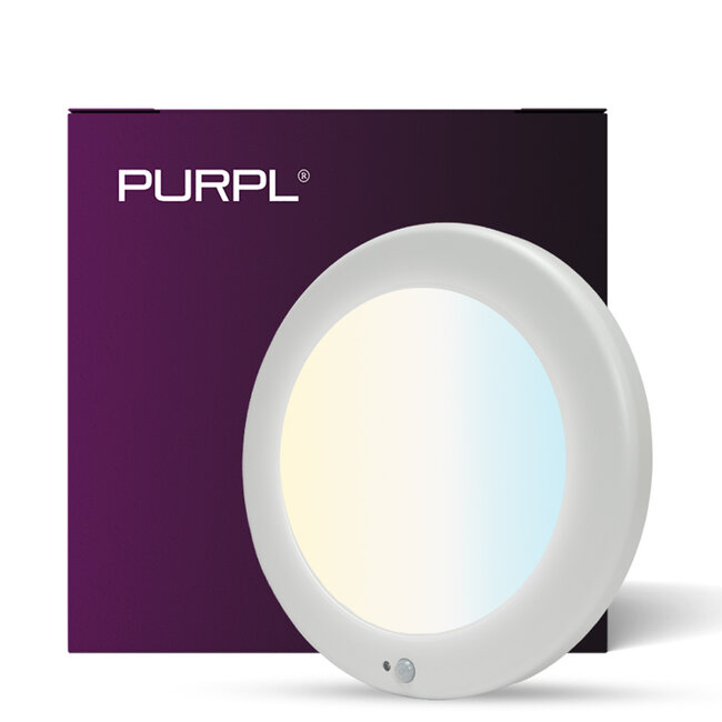 PURPL LED Downlight | PIR Sensor | 10W/13W/16W | ø240mm | 3CT (3000K/ 4000K/ 5700K) | Inbouw | Interne driver | Rond | Wit