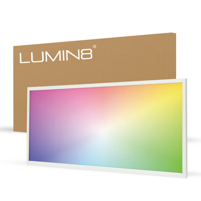 Lumin8 LED Paneel 60x120 | 60W | RGB+CCT (2800K-6500K) | 100 lm/W | UGR<22 | IP40 | Flikkervrij | Back-lit