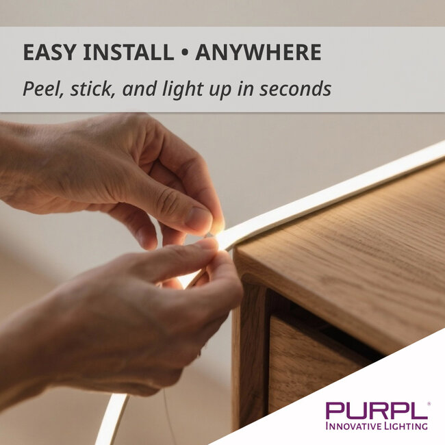 PURPL COB LED Strip | RGB+CCT (2700K-6500K) | 5m | 840 LED/M | 24V | IP20