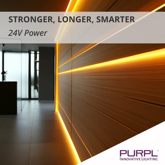 PURPL COB LED Strip | Warm Wit 2700K | 5m | 512 led's/m | 24V | IP65