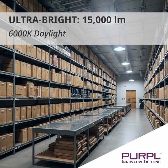 PURPL LED High Bay G7 | 100W | 15.000 lm | 150 lm/W | 6000K Koud Wit | 110° | IP65 | IK10 | Dimbaar | Flikkervrij