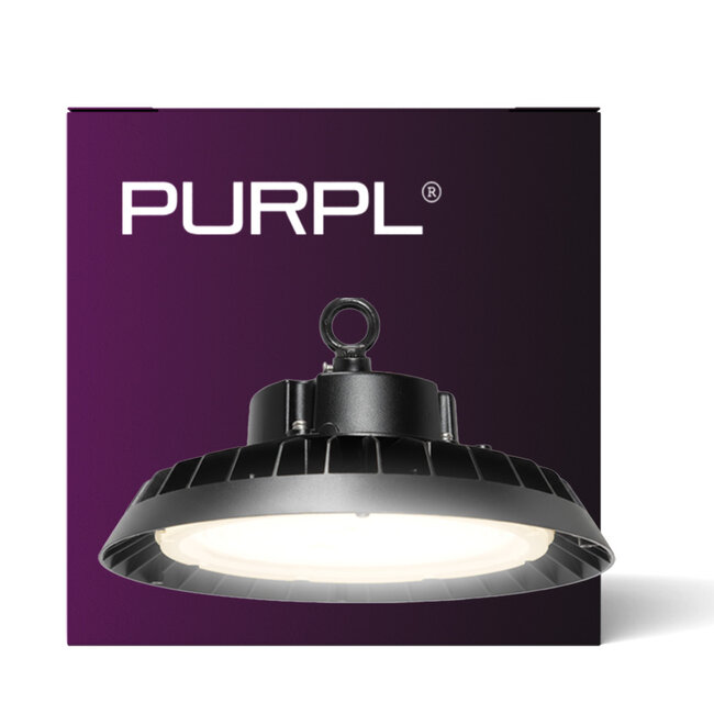 PURPL LED High Bay G7 | 200W | 30.000 lm | 150 lm/W | 4000K Helder Wit | 110° | IP65 | IK10 | Dimbaar | Flikkervrij