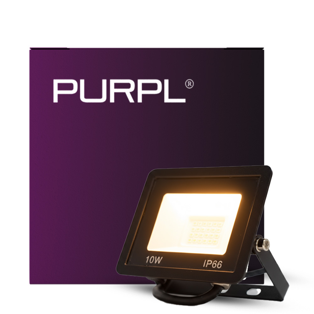 PURPL LED Bouwlamp | 10W | 2700K Warm Wit | 1100 lm | IP66 | IK08 | Zwart