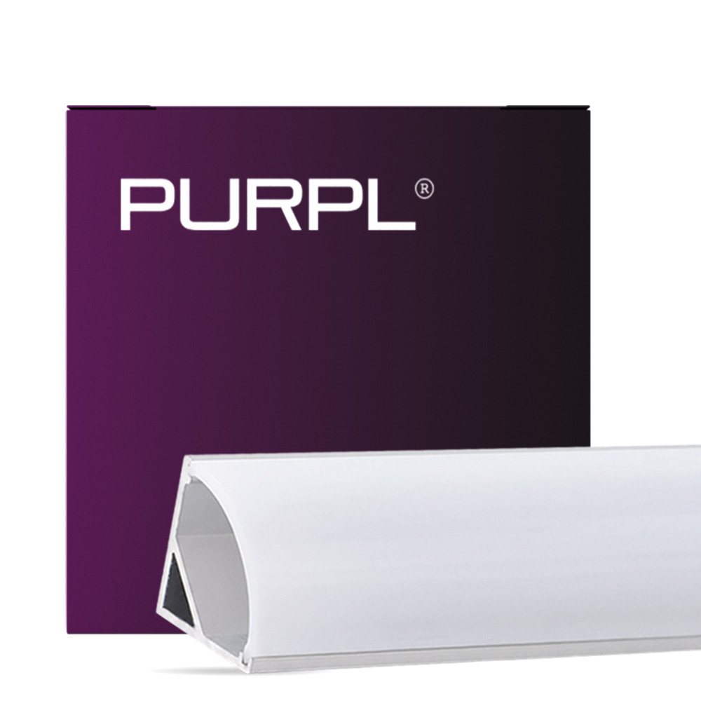 PURPL LED Strip Profiel Hoek - 1,5 m - 30×30 mm - Aluminium - Opaal afdekkap - IP20 - Incl. montagemateriaal