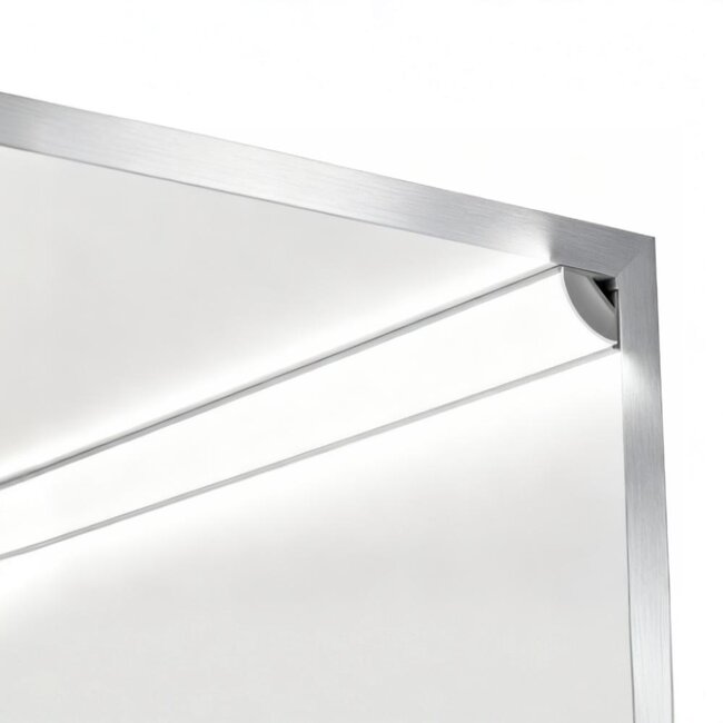 PURPL LED Strip Profiel Hoek - 1,5 m - 20×20 mm - Aluminium - Opale diffuser - IP20 - Incl. beugels en eindkappen