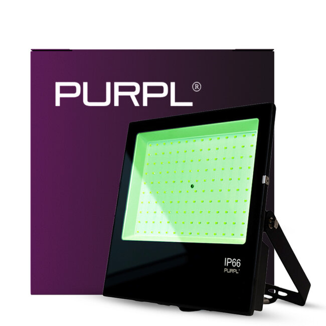 PURPL LED Bouwlamp | 100W | Groen | 9000 lm | IP65 | IK08 | zwart