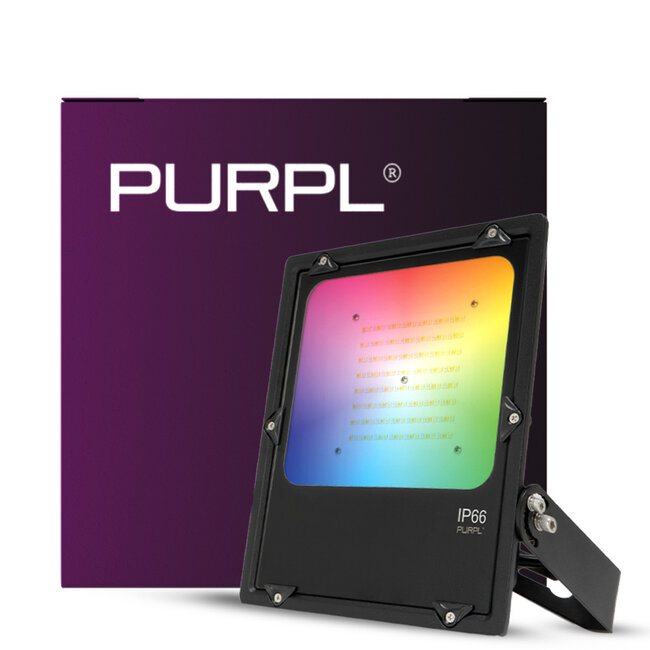 PURPL LED Bouwlamp | 50W | 5450 lm | RGB+CCT (2700K-6500K) | 2.4 GHz | IP66 | IK08 | Dimbaar | FUTT02