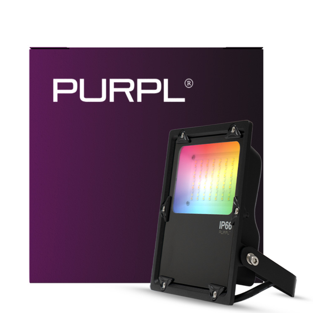 PURPL LED Bouwlamp | 30W | 3360 lm | RGB+CCT (2700K-6500K) | 2.4 GHz | IP66 | IK08 | Dimbaar | FUTT03