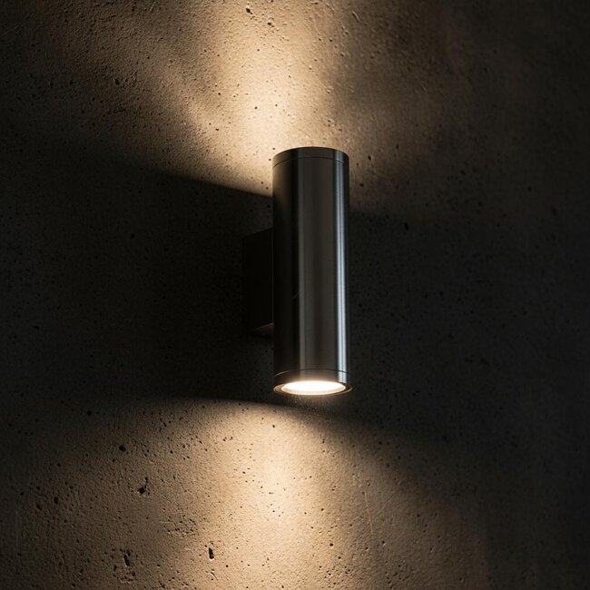 PURPL LED Wandspot Armatuur GU10 | IP44 | Up & Down | Rond | Zilver