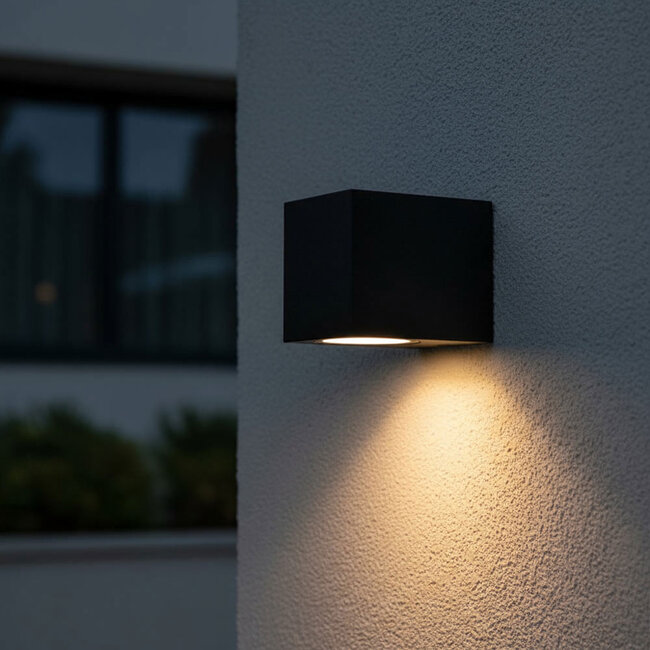 PURPL LED Wandspot Armatuur GU10 | IP44 | Vierkant | Zwart