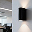 PURPL LED Dubbele Wandspot Armatuur GU10 | Up & Down | IP44 | D-vorm | Zwart