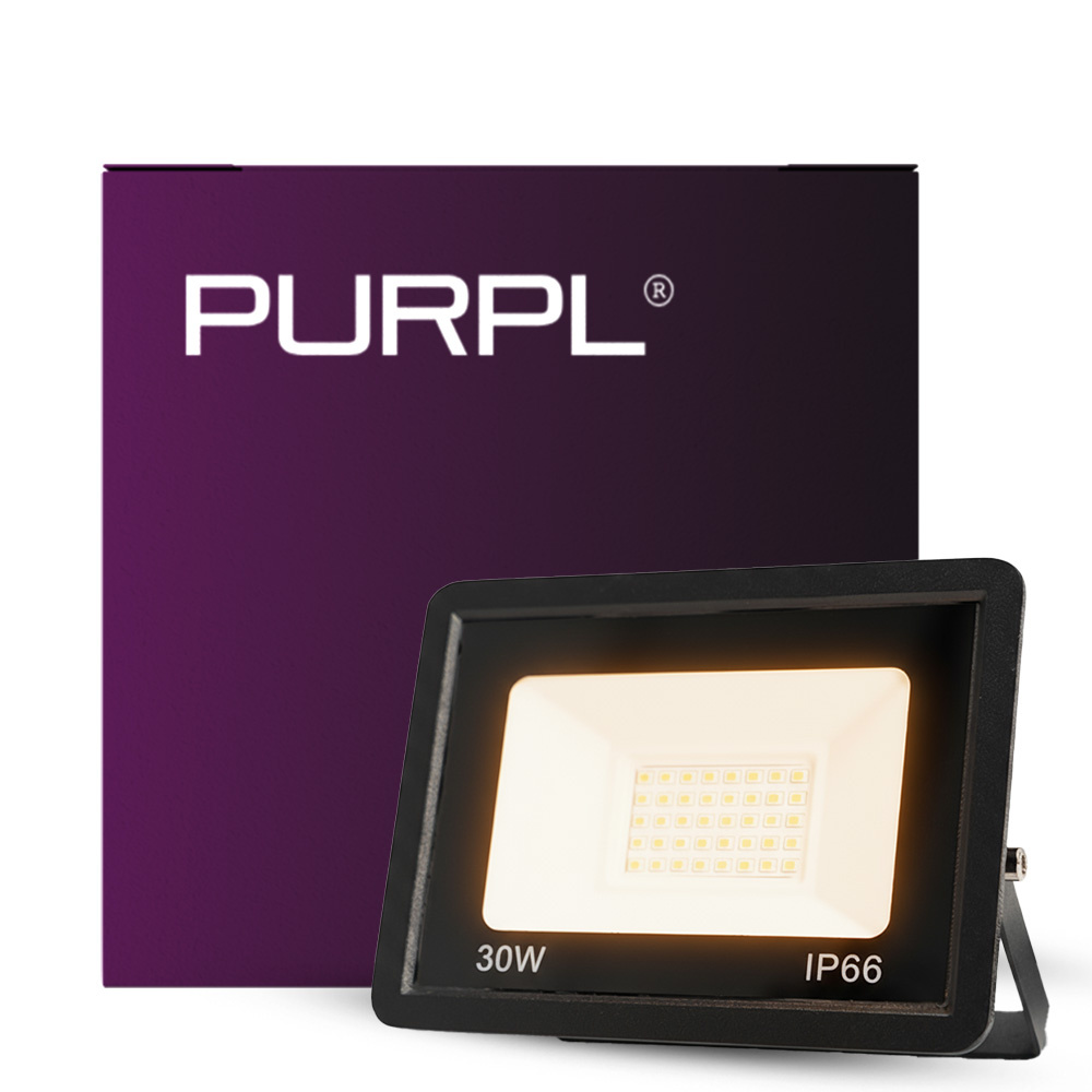 PURPL LED Bouwlamp | 30W | Warm Wit 2700K | 3100 lm | IP66 | IK08 | Zwart