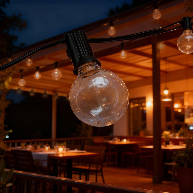 G40 Lichtslinger 24V | 30 lampen | Warm Wit 2700K | 16,5 m | IP45 | EU stekker