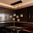 PURPL Moderne Design Hanglamp | 6-Lichts | Smoke Glas | Zwart | E27 Fittingen | Rechthoekig