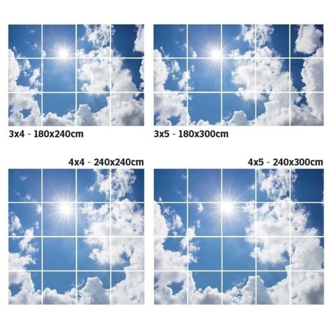 PURPL Wolkenplafond met design #2 | Fotoplafond LED Paneel | Acrylplaat voor systeemplafonds 60x60 | IMG3