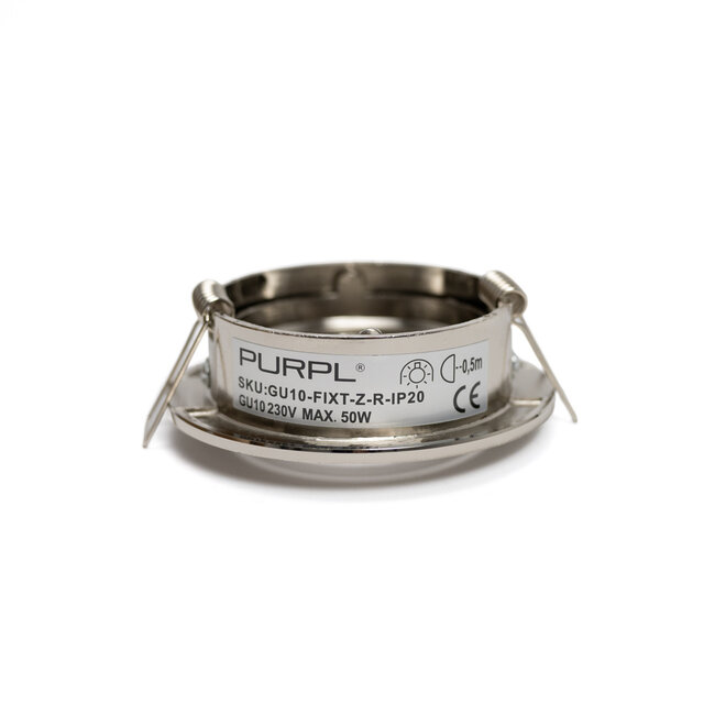 PURPL LED Spot Armatuur GU10 Zink | RVS | Rond | IP20 | Kantelbaar (inclusief GU10 fitting)