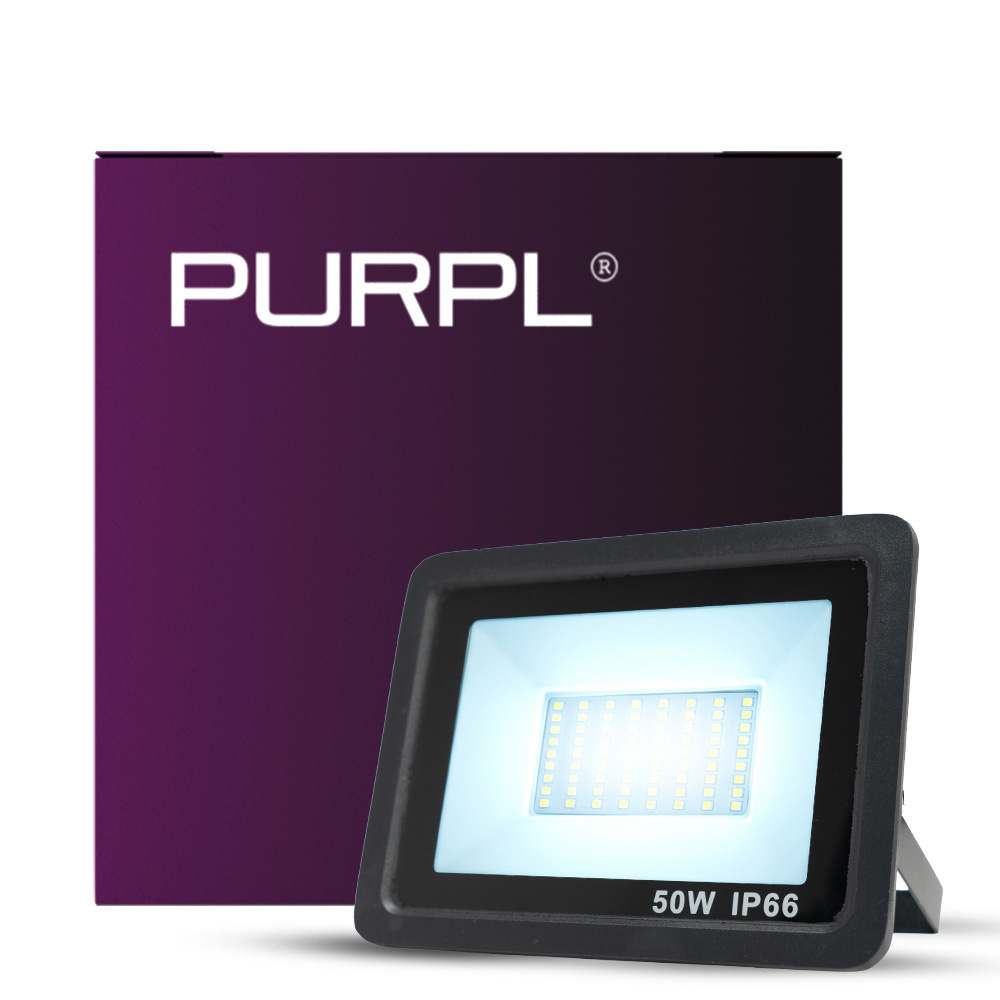 PURPL LED Bouwlamp | 50W | 6000K Koud Wit | 5500 lm | IP66 | IK08 | zwart