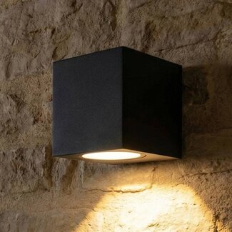 PURPL LED Wandspot Armatuur GU10 | IP44 | Vierkant | Zwart