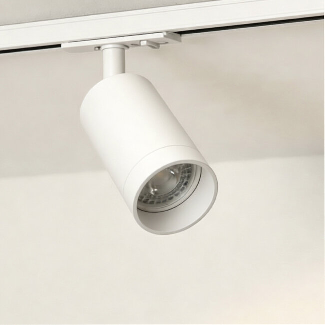 PURPL LED railspot | 1-fase | GU10 armatuur | Ø54x100mm | Wit