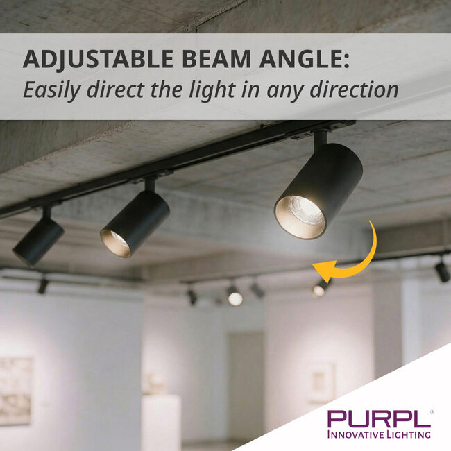 PURPL LED railspot | 1-fase | GU10 armatuur | Ø54x100mm | Zwart