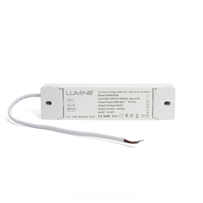 Lumin8 LED Paneel 30x120 zwart | 36W | RGB+CCT (2800K-6500K) | 100 lm/W | UGR<22 | IP40 | Flikkervrij | Back-lit