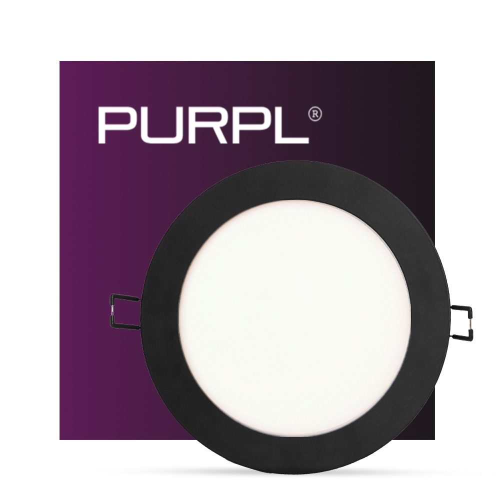 PURPL LED Downlight | 4000K Helder Wit | 12W | ø170 mm | Rond | Inbouw | Zwart