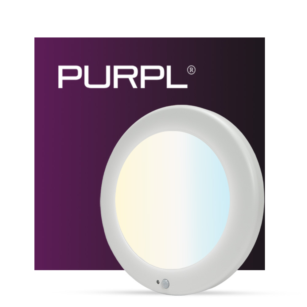 PURPL LED Downlight | PIR Sensor | 10W/13W/16W | ø240mm | 3CT (3000K/ 4000K/ 5700K) | Inbouw | Interne driver | Rond | Wit