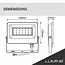 Lumin8 LED Breedstraler DOB | 30W | Helder Wit 4000K | 3150 lm | IP65 | IK06 | Zwart