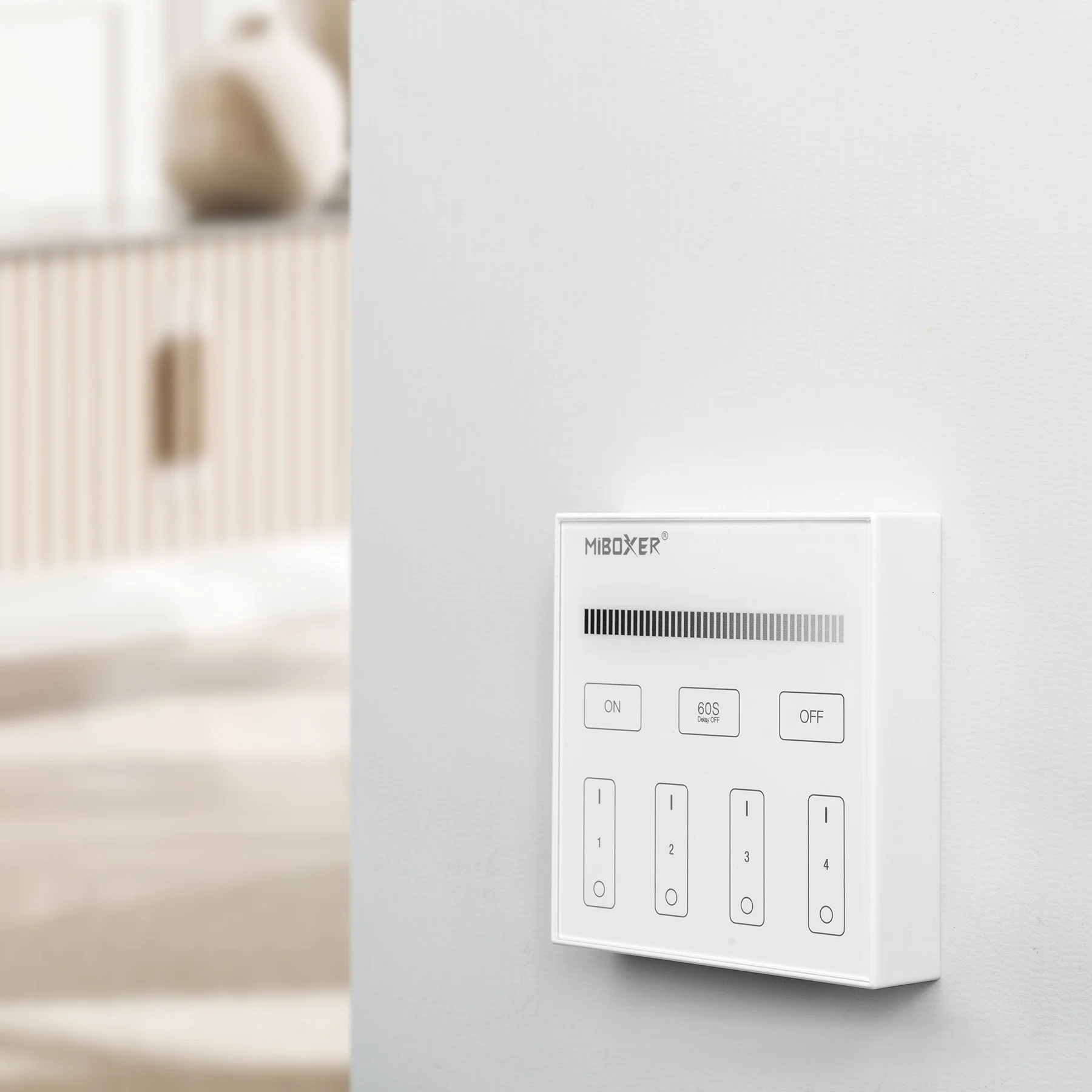 MiBoxer/Mi-Light LED Wandbediening Single White &amp; Dimfunctie | 4-Zone | Magnetisch