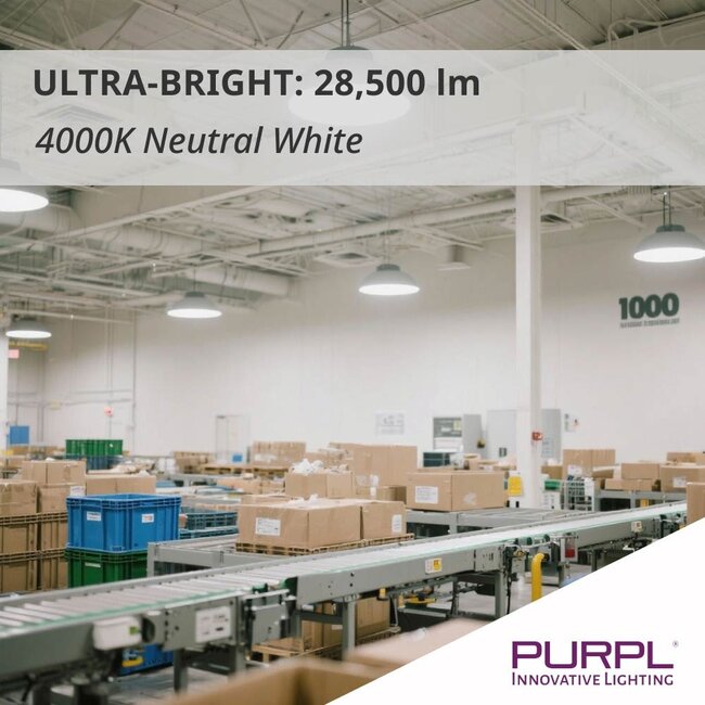 PURPL LED High Bay | 100W | 4000K Helder Wit | 21.000 lm | IP65 | 110° | 210 lm/W | IK08 | Dimbaar | G8 | Flikkervrij