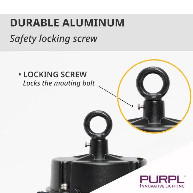 PURPL LED High Bay | 150W | 4000K Helder Wit | 31.500 lm | IP65 | 110° | 210 lm/W | IK08 | Dimbaar | G8 | Flikkervrij