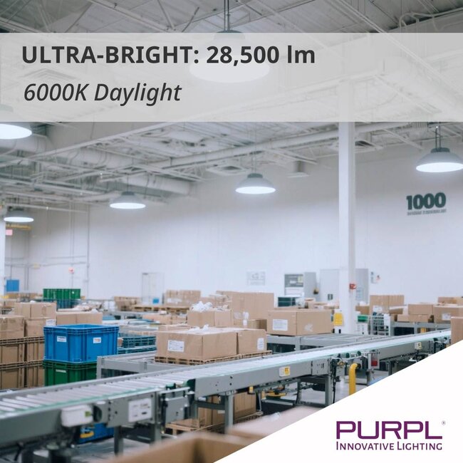 PURPL LED High Bay | 100W | 6000K Koud Wit | 19.000 lm | IP65 | 110° | 210 lm/W | IK08 | Dimbaar | G8 | Flikkervrij