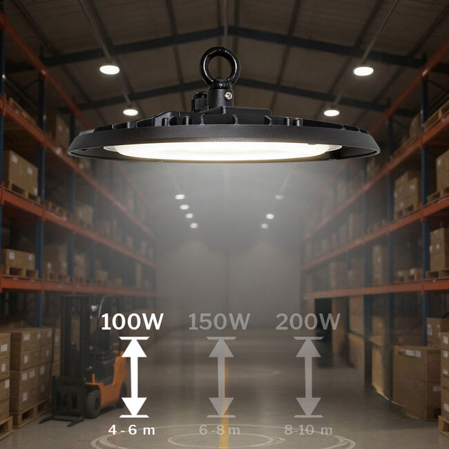 Lumin8 LED High Bay X4 | 100W | 10.000 lm | 100 lm/W | 4000K Helder Wit | 110° | IP65 | IK07 | Flikkervrij