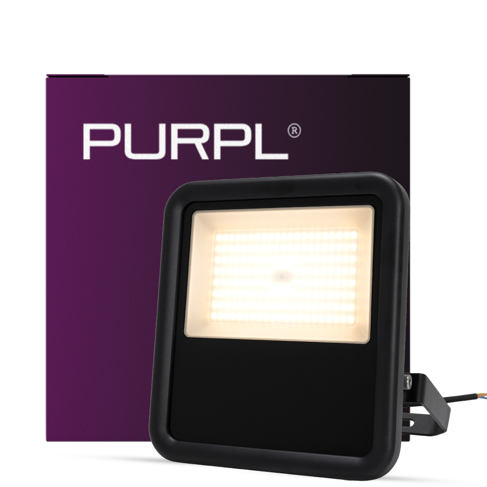 PURPL LED Bouwlamp | 100W | 3000K Warm Wit | 15000 lm | IP66 | IK08 | zwart
