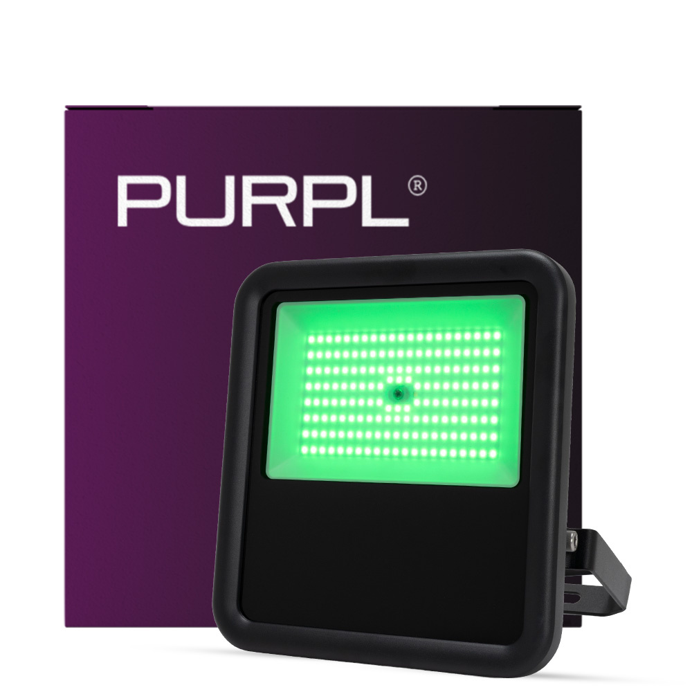 PURPL LED Breedstraler | 100W | Groen | 9000 lm | IP66 | IK08 | zwart