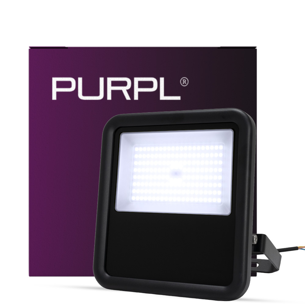 PURPL LED Bouwlamp | 100W | 6000K Koud Wit | 15000 lm | IP66 | IK08 | zwart