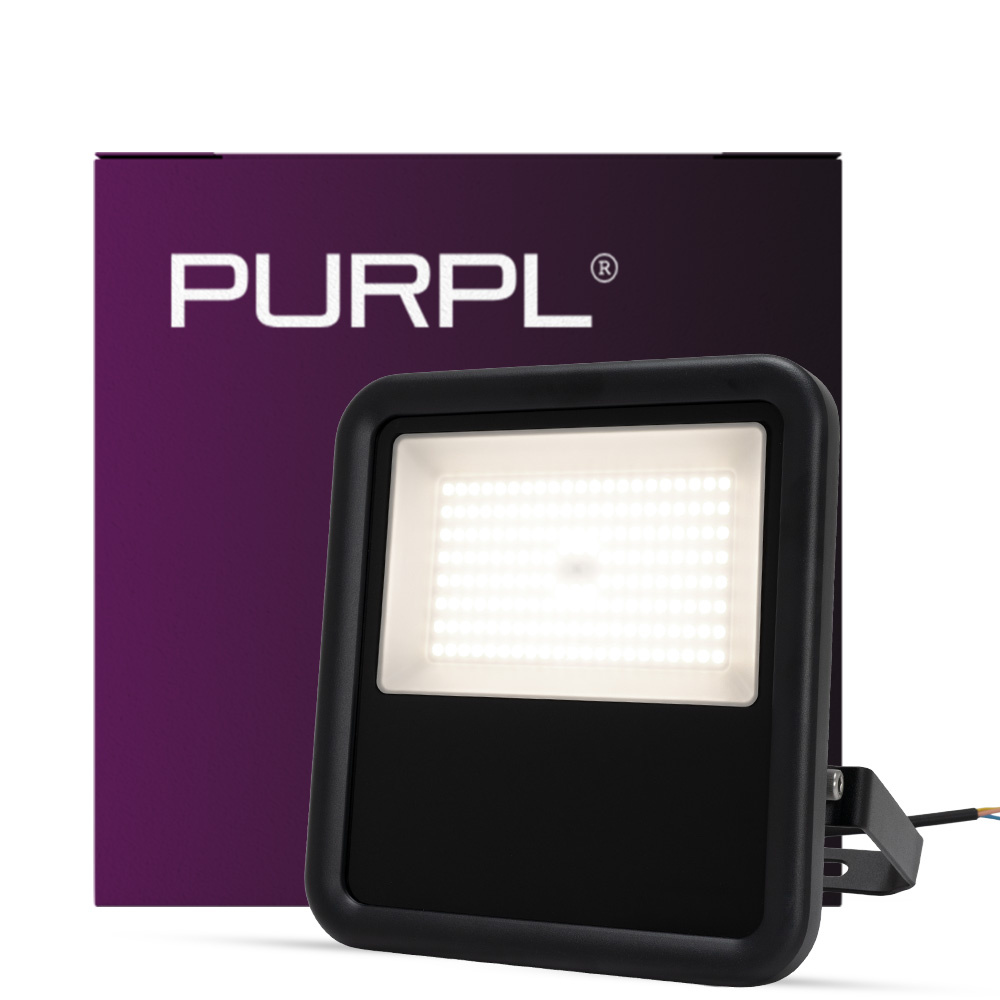 PURPL LED Bouwlamp | 100W | 4000K Helder Wit | 15000 lm | IP66 | IK08 | zwart