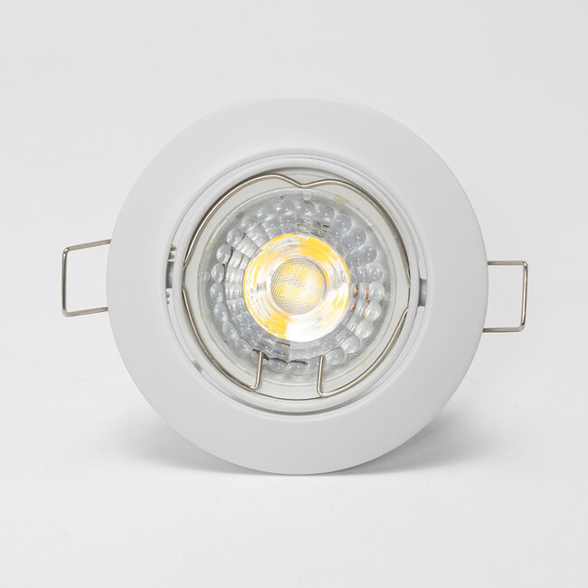 PURPL LED Spot Armatuur GU10 | Wit | Rond | IP20 | Kantelbaar | Ø75mm (incl.gu10 fitting)