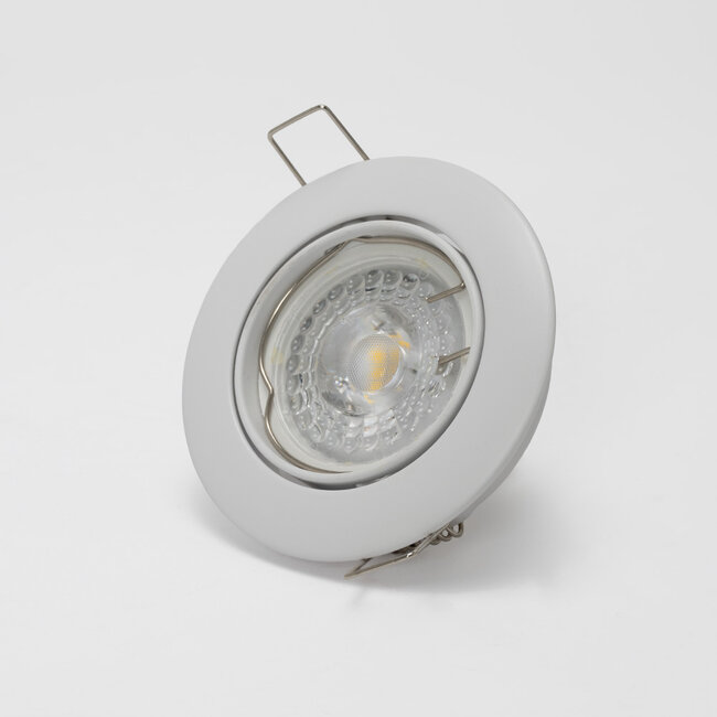 PURPL LED Spot Armatuur GU10 | Wit | Rond | IP20 | Kantelbaar | Ø75mm (incl.gu10 fitting)