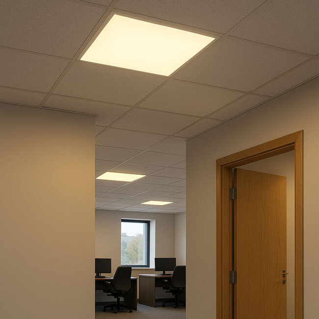 PURPL LED Paneel 62x62 - 3000K Warm Wit - 33W - 3300 lumen - 100 lm/W - UGR<22 - Flikkervrij - Edge-lit