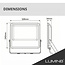 Lumin8 LED Breedstraler DOB | 200W | Helder Wit 4000K | 21000 lm | IP65 | IK06 | Zwart
