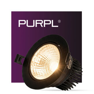 PURPL LED Inbouwspot COB | 5W | 2700K | Ø85 mm | IP40 | Zwart | Kantelbaar | Rond