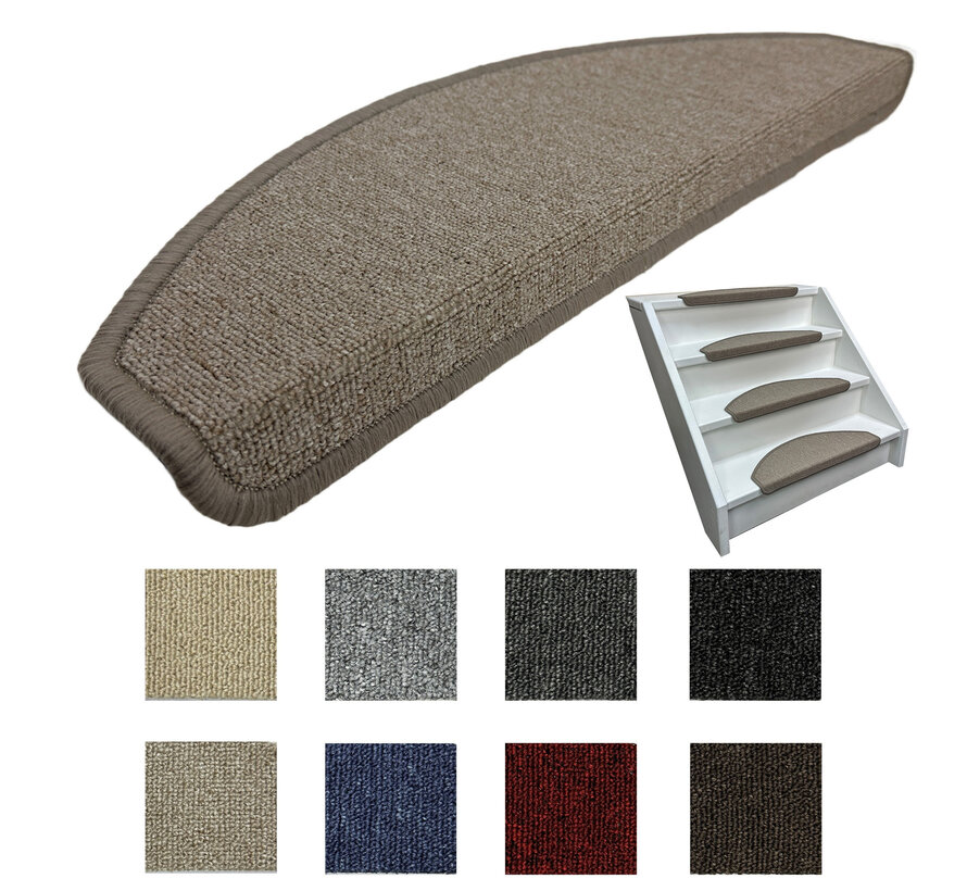 Stufenmatten  / Treppenmatten Lima taupe halbrund