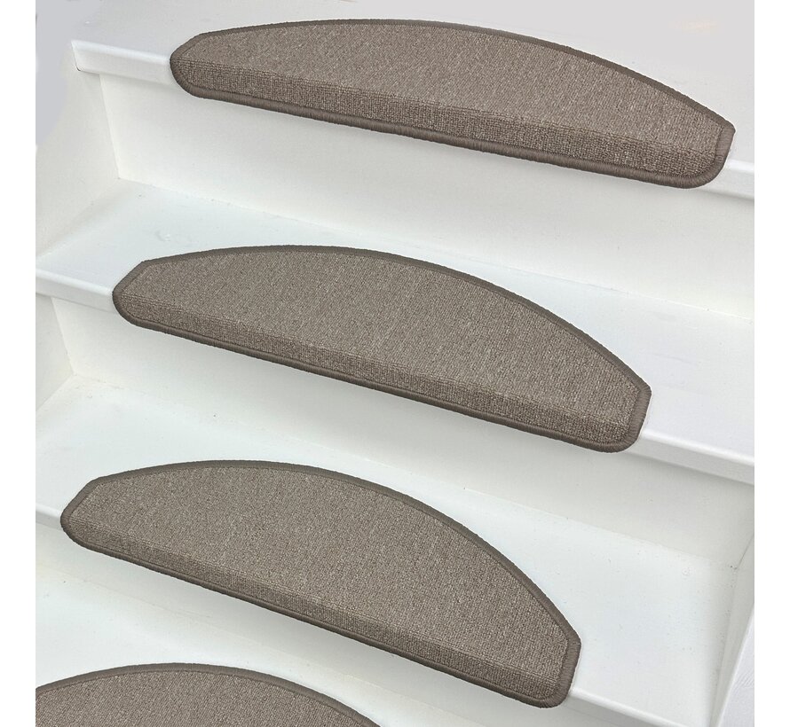 Stufenmatten  / Treppenmatten Lima taupe halbrund