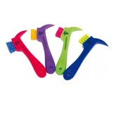hoof pick with brush made from synthetic material