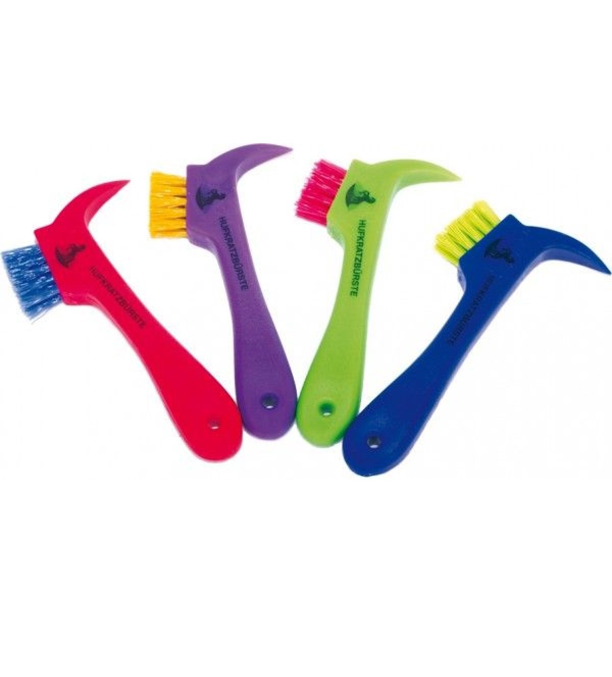 hoof pick with brush made from synthetic material