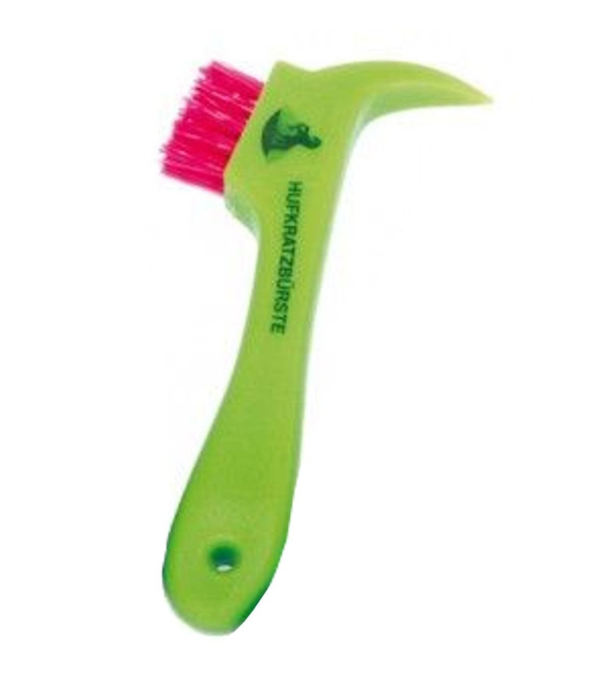 hoof pick with brush made from synthetic material