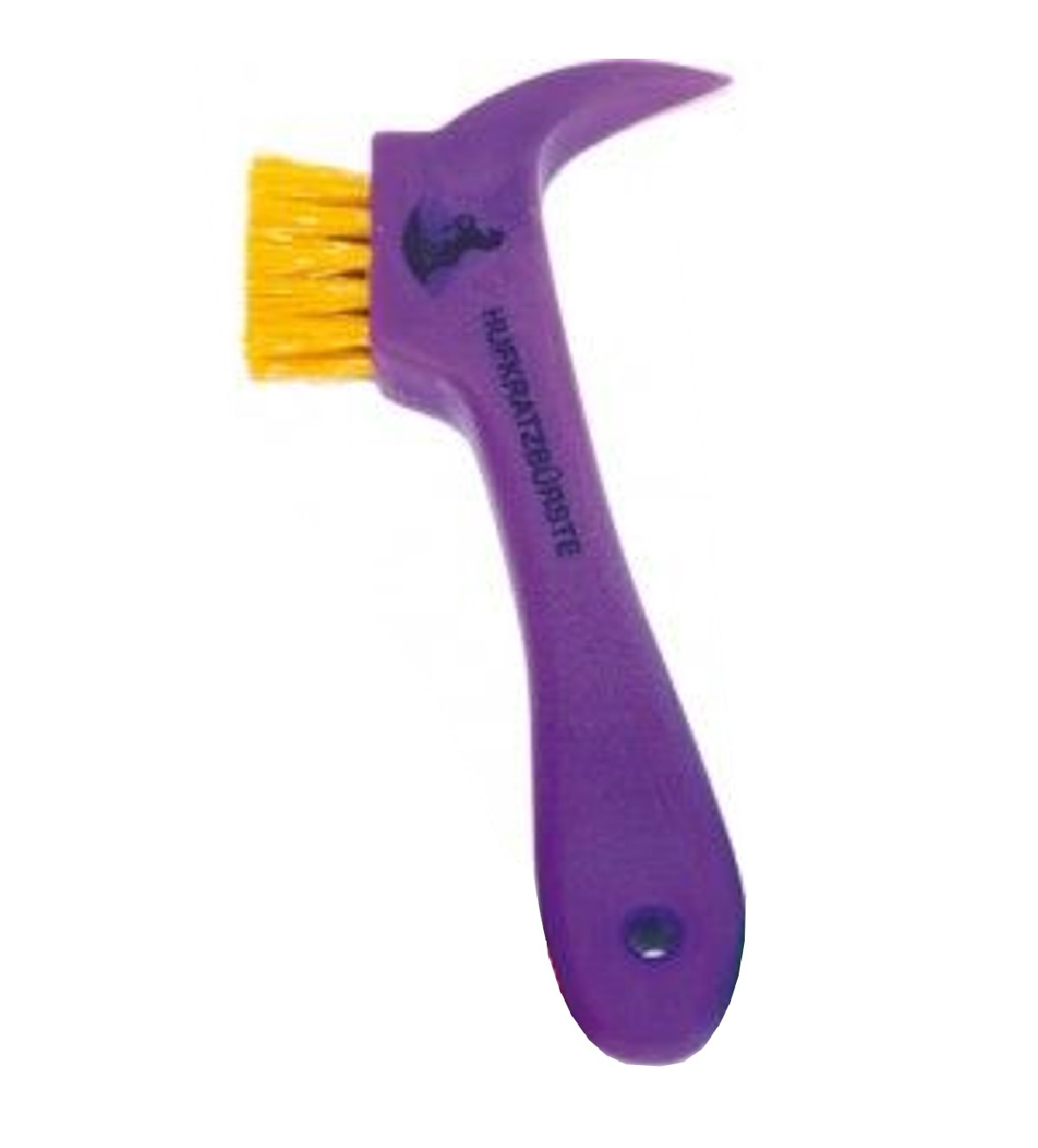 hoof pick with brush made from synthetic material
