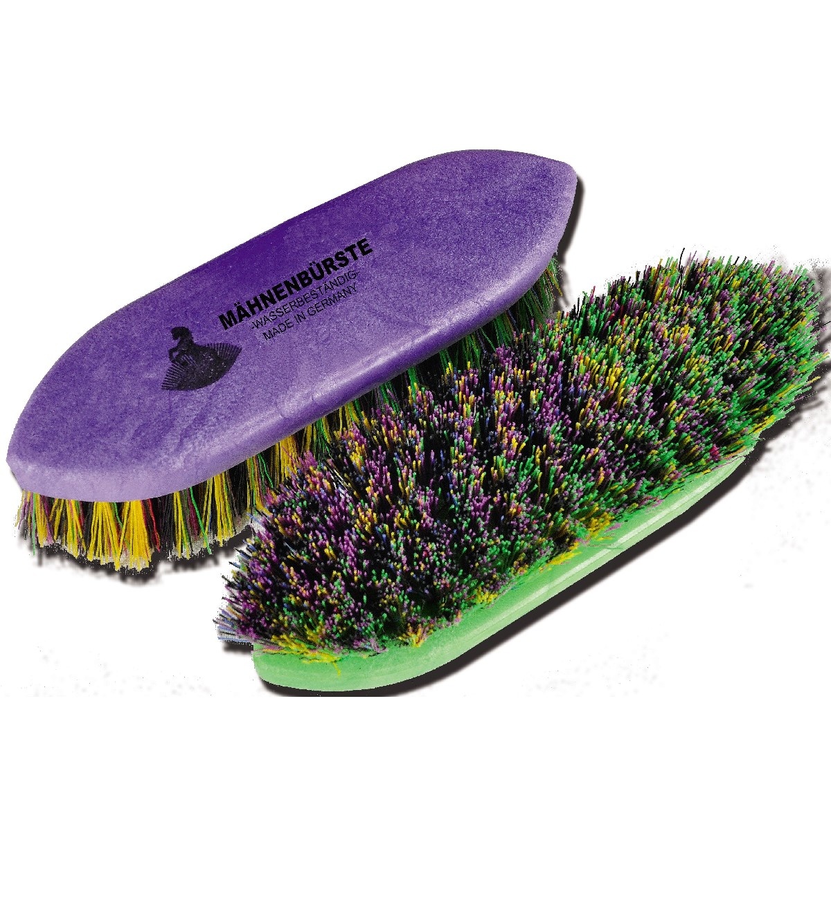 manenborstel klein gemaakt van kuntstof 3 cm meerkleurig