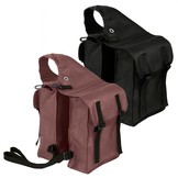 Saddlebags water-repellent nylon available in brown and black